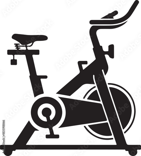 Stationary exercise bike icon for fitness, cardio, workout, and health concepts. indoor cycling equipment for gyms, home fitness, and athletic training