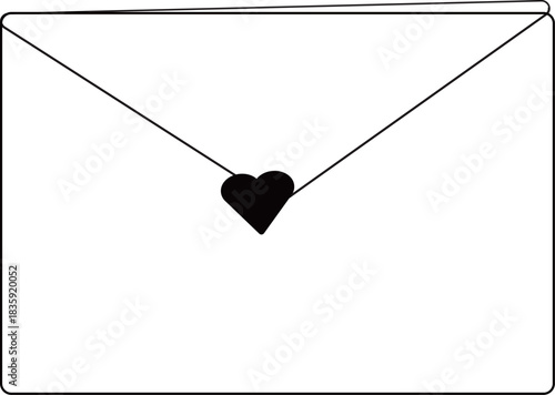 Open Envelope with Heart – Minimal Line Icon
開封ハート封筒・シンプル線画アイコン