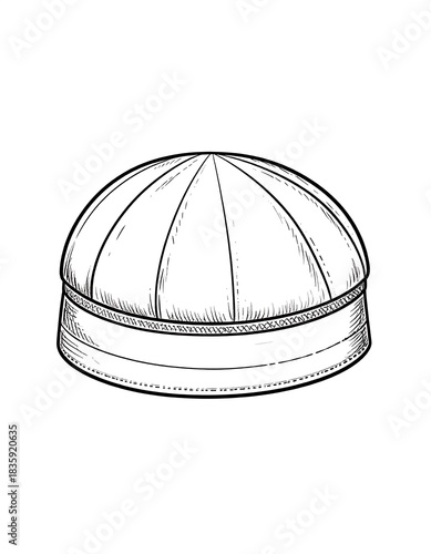 Sketch of a stylish hat with a unique design.