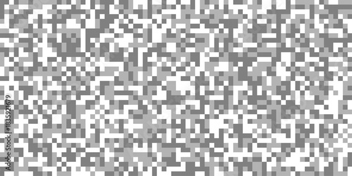 Censured blur gray pixels vector squares ideal for use in content edit creation, abstract censor horizontal rectangle pixelated mosaic bar large grayscale digital data texture for censorship effect.