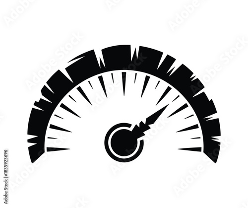Abstract Speedometer Gauge Icon – High Performance Indicator Illustration