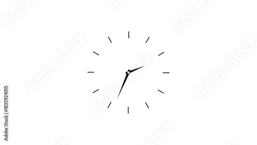 Round clock, beautiful wall clock icon illustration background 4k.