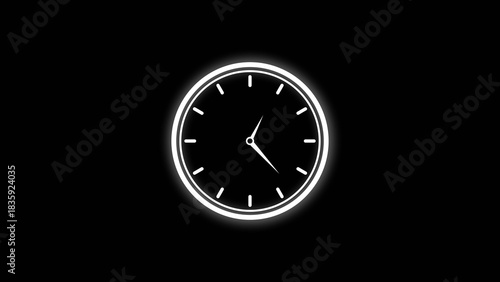 Wallpaper Mural Round clock, beautiful wall clock icon illustration background 4k. Torontodigital.ca
