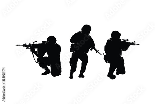 Military Special Silhouette Illustration Design Vector