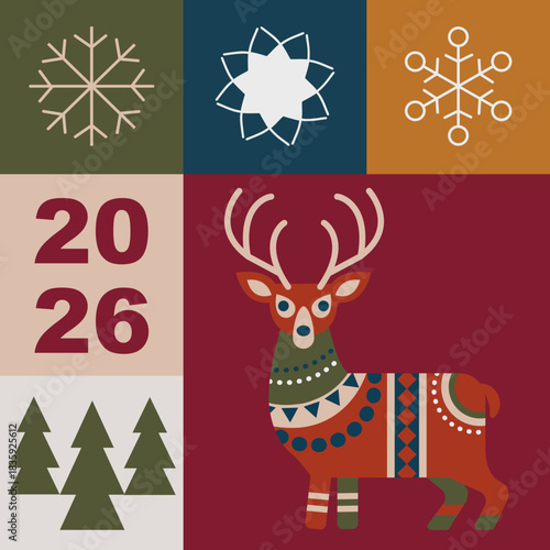 Seamless New 2026 Year pattern