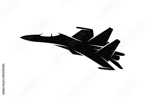 Fighter Jet military aircraft Logo Illustration vector design 