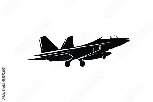 Fighter Jet military aircraft Logo Illustration vector design 