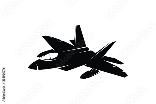 Fighter Jet military aircraft Logo Illustration vector design 