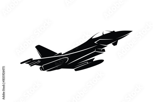 Fighter Jet military aircraft Logo Illustration vector design 
