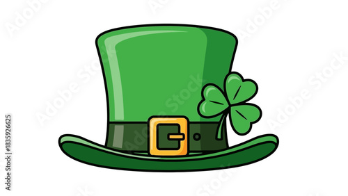 A green leprechaun hat with a shamrock, symbolizing St. Patrick's Day.