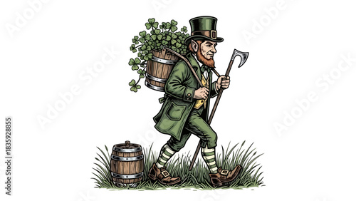 Celebrate International Beer Day with a Festive Leprechaun Illustration