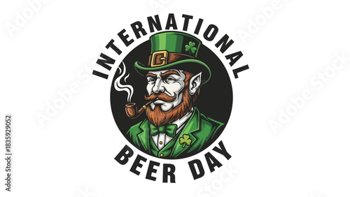 Celebrate International Beer Day with a Festive Leprechaun Illustration