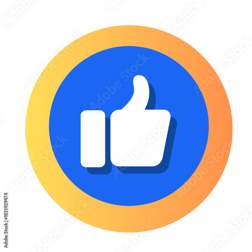 Facebook thumbs up icon isolated on transparent background