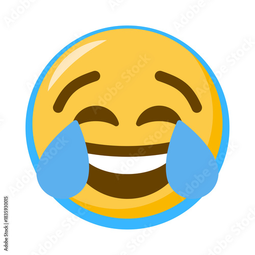 Laughing with tears emoji isolated on transparent background