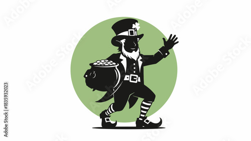 Charming Leprechaun with Pot of Gold on St patrick's