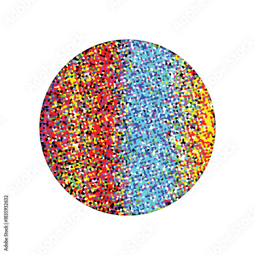 Colorful Mosaic Circle: Abstract Pattern of Vibrant Colors and Fragmented Shapes