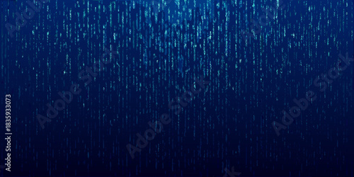 Abstract digital rain background with falling numbers and binary code