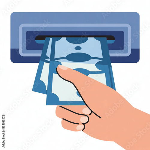 Person s hand inserting card into atm machine for cash withdrawal