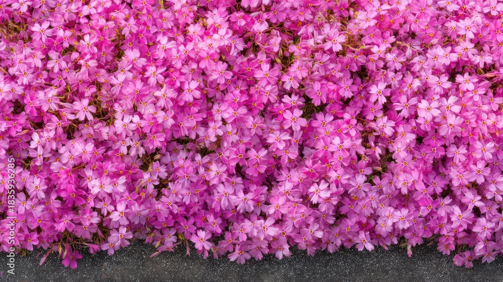 Fototapeta premium Vibrant pink ground cover flowers in full bloom creating a colorful background