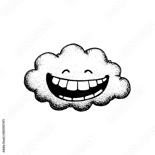 Dreaming fox with planets and stars in black and white line art style illustration for creative projects