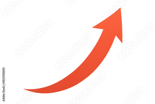 Free Download Red curved arrow showing upward growth, increase, progress, success, development, and improvement on transparent background - GFXLoad