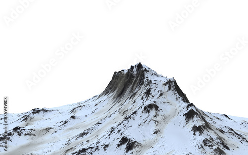 Montain snow view isolated 3d rendered illustration