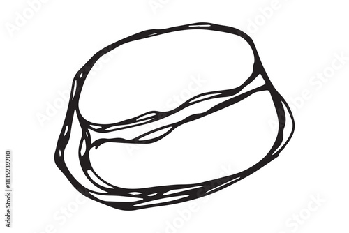 Hand drawn fresh roasted coffee bean Arabica robusta seed doodle Single element for print, web, design, decor