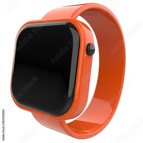 Smartwatch orange stripe isolated 3d rendered illustration