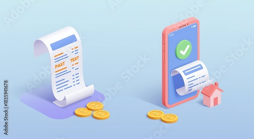 Online Mobile Payment for Real Estate with Receipt and Coins