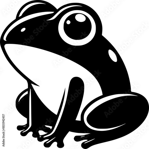 Frog Silhouette: A striking silhouette of a frog, poised with a serene gaze, inviting viewers into the captivating beauty of minimalist art.