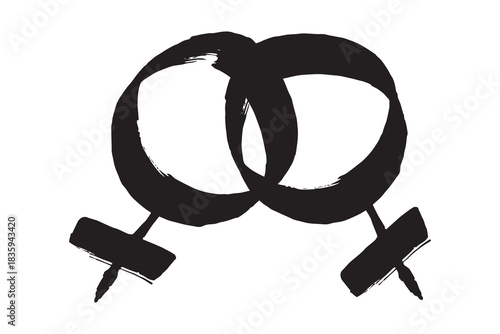 Hand drawn lesbian identity sign Symbol used to represent sex and gender