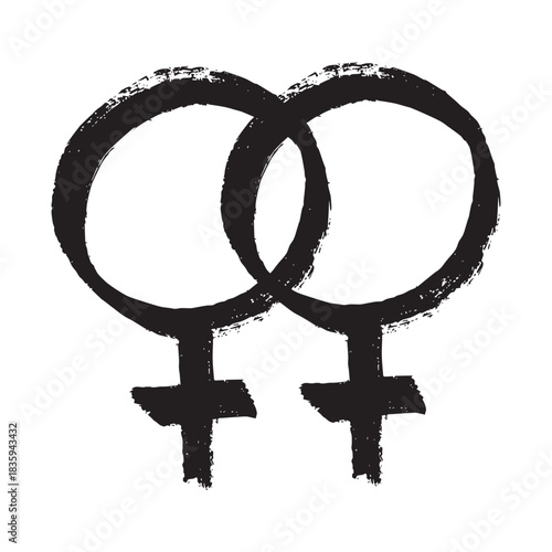 Hand drawn lesbian identity sign Symbol used to represent sex and gender