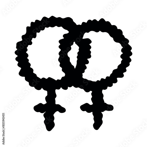 Hand drawn lesbian identity sign Symbol used to represent sex and gender