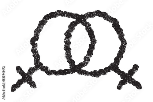 Hand drawn lesbian identity sign Symbol used to represent sex and gender