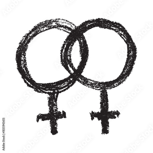 Hand drawn lesbian identity sign Symbol used to represent sex and gender
