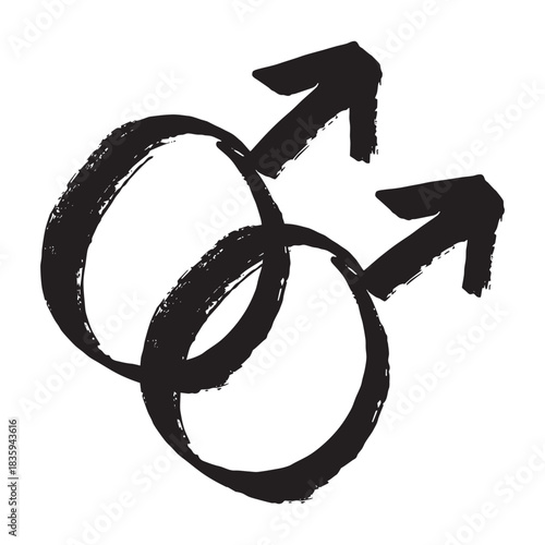 Hand drawn homosexual identity sign Symbol used to represent sex and gender