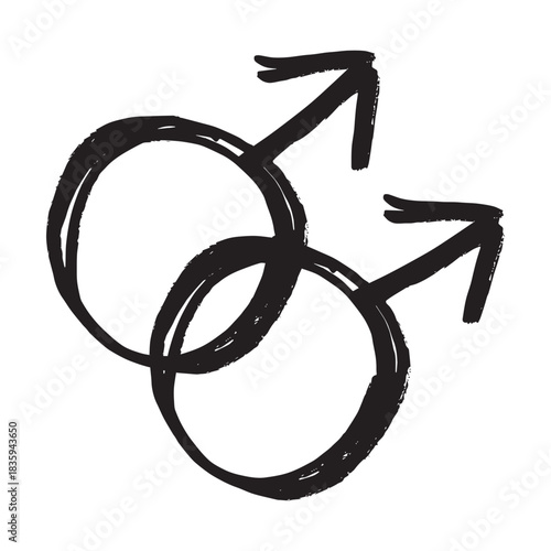 Hand drawn homosexual identity sign Symbol used to represent sex and gender