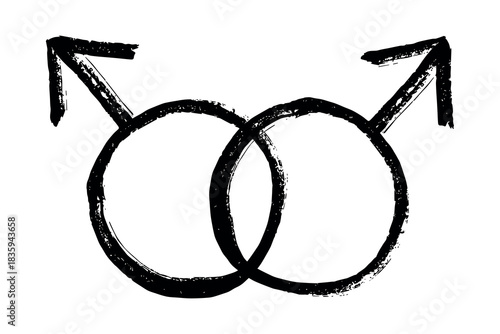 Hand drawn homosexual identity sign Symbol used to represent sex and gender
