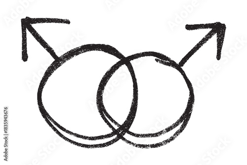 Hand drawn homosexual identity sign Symbol used to represent sex and gender