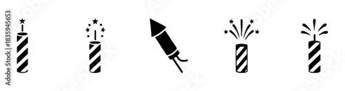 set of FIREWORK template flat design, for new year card or christmas	