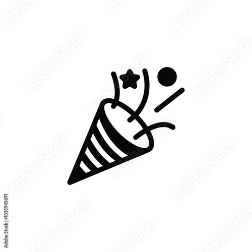party popper solid icon vector design good for web or mobile app