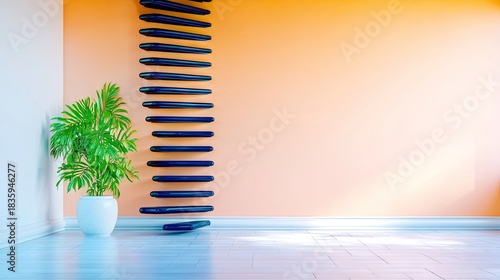 Modern Interior with Plant and Floating Steps