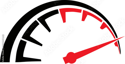Speedometer Gauge Icon Showing High Speed Performance