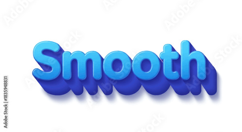 Bold Blue 3D Text Smooth with Shadow Effect.