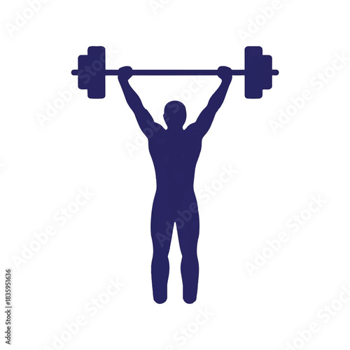 A person lifting a heavy barbell overhead in a powerful gesture
