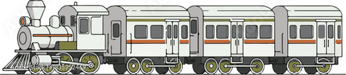 Vintage Passenger Train Illustration Retro Transport Icon