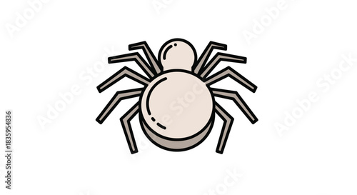 Simple Cartoon Spider Illustration with Eight Legs and a Light Body.