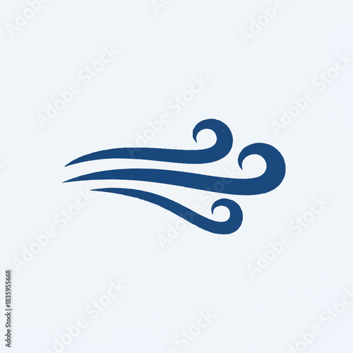 Abstract Blue Swirls Representing Wind or Movement
