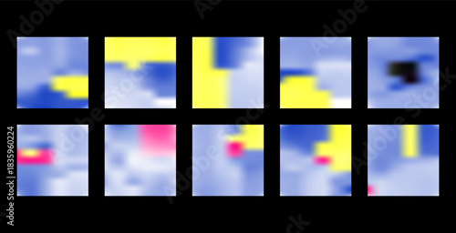 Abstract defocused background Set, A blurry image of a colorful object with a blurry background Set