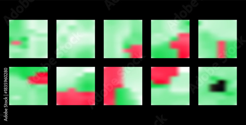 Abstract defocused background Set, A blurry image of a colorful object with a blurry background Set